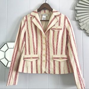 Y2K Laundry by Shelli Segal Stripe Pink & Cream Blazer